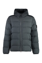 Load image into Gallery viewer, Hooded techno fabric down jacket
