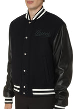 Load image into Gallery viewer, Wool and leather bomber jacket
