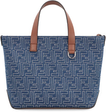 Load image into Gallery viewer, Canvas and leather shopping bag
