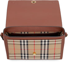 Load image into Gallery viewer, Note bag in leather and Vintage check fabric
