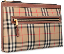 Load image into Gallery viewer, Canvas envelope bag with check motif
