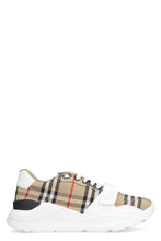 Load image into Gallery viewer, Leather and fabric low-top sneakers
