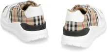 Load image into Gallery viewer, Leather and fabric low-top sneakers
