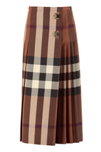 Load image into Gallery viewer, Pleated tartan-wool midi skirt
