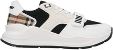 Load image into Gallery viewer, Leather and fabric low-top sneakers
