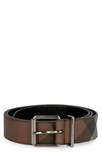 Load image into Gallery viewer, Leather and tartan fabric reversible belt
