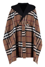 Load image into Gallery viewer, Hooded reversible wool cape coat
