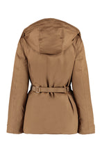 Load image into Gallery viewer, Hooded gabardine down jacket
