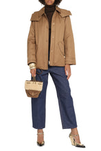 Load image into Gallery viewer, Hooded gabardine down jacket
