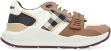 Load image into Gallery viewer, Leather and fabric low-top sneakers

