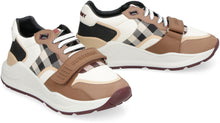 Load image into Gallery viewer, Leather and fabric low-top sneakers
