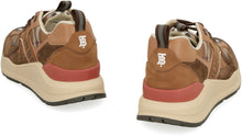 Load image into Gallery viewer, Leather and fabric low-top sneakers
