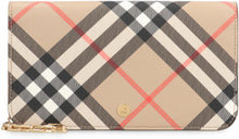 Load image into Gallery viewer, Burberry Check fabric wallet on chain
