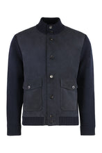 Load image into Gallery viewer, Cardigan with front panel in leather

