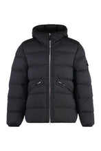 Load image into Gallery viewer, Hooded techno fabric down jacket
