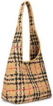 Load image into Gallery viewer, Woven tote bag in tartan

