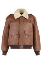 Load image into Gallery viewer, leather bomber jacket
