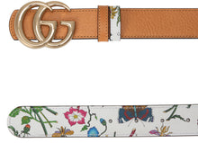 Load image into Gallery viewer, Reversible belt GG Marmont with Flora print
