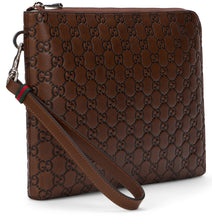 Load image into Gallery viewer, GG Emblem Pouch Bag in leather
