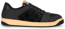 Load image into Gallery viewer, Sneakers Screener in leather and velvet monogram of rhinestones
