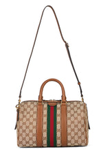 Load image into Gallery viewer, Ophidia Handbag in leather and fabric
