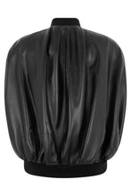 Load image into Gallery viewer, Black leather bomber jacket
