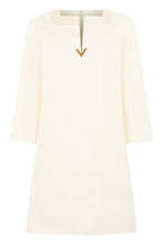 Load image into Gallery viewer, Mini dress in crepe of mixed wool and silk
