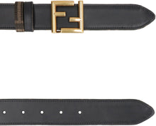 Load image into Gallery viewer, Leather and FF fabric reversible belt
