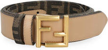 Load image into Gallery viewer, Leather and FF fabric reversible belt
