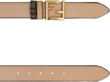 Load image into Gallery viewer, Leather and FF fabric reversible belt
