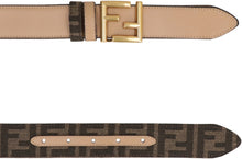 Load image into Gallery viewer, Leather and FF fabric reversible belt
