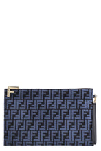 Load image into Gallery viewer, Pouch in black FF jacquard fabric
