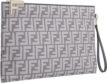 Load image into Gallery viewer, Pouch in black FF jacquard fabric
