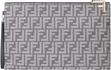 Load image into Gallery viewer, Pouch in black FF jacquard fabric
