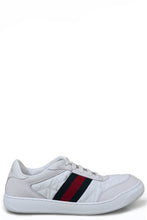 Load image into Gallery viewer, White leather and fabric sneakers screener
