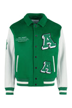 Load image into Gallery viewer, Illusion wool bomber jacket with patch
