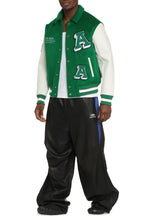 Load image into Gallery viewer, Illusion wool bomber jacket with patch
