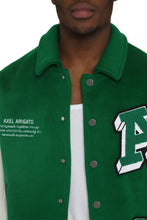 Load image into Gallery viewer, Illusion wool bomber jacket with patch
