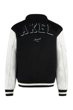 Load image into Gallery viewer, Illusion wool bomber jacket with patch
