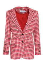 Load image into Gallery viewer, Houndstooth cotton-blend blazer

