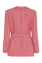 Load image into Gallery viewer, Houndstooth cotton-blend blazer
