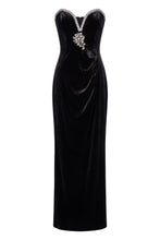 Load image into Gallery viewer, Velvet bustier dress
