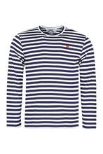 Load image into Gallery viewer, Embroidered striped cotton T-shirt
