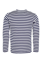 Load image into Gallery viewer, Embroidered striped cotton T-shirt
