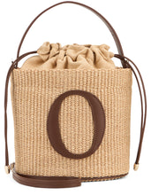 Load image into Gallery viewer, Zanzibar bucket hand-held in fabric and leather
