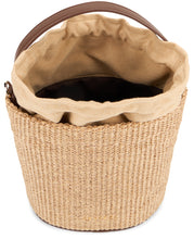 Load image into Gallery viewer, Zanzibar bucket hand-held in fabric and leather
