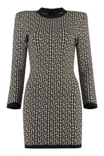 Load image into Gallery viewer, Geometric jacquard wool dress
