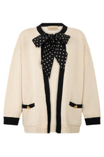 Load image into Gallery viewer, Cardigan in cotton with bow
