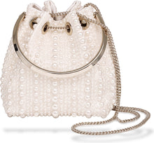 Load image into Gallery viewer, Silk Bon Bon bag with pearls
