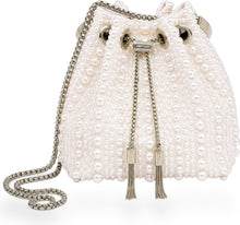 Load image into Gallery viewer, Silk Bon Bon bag with pearls

